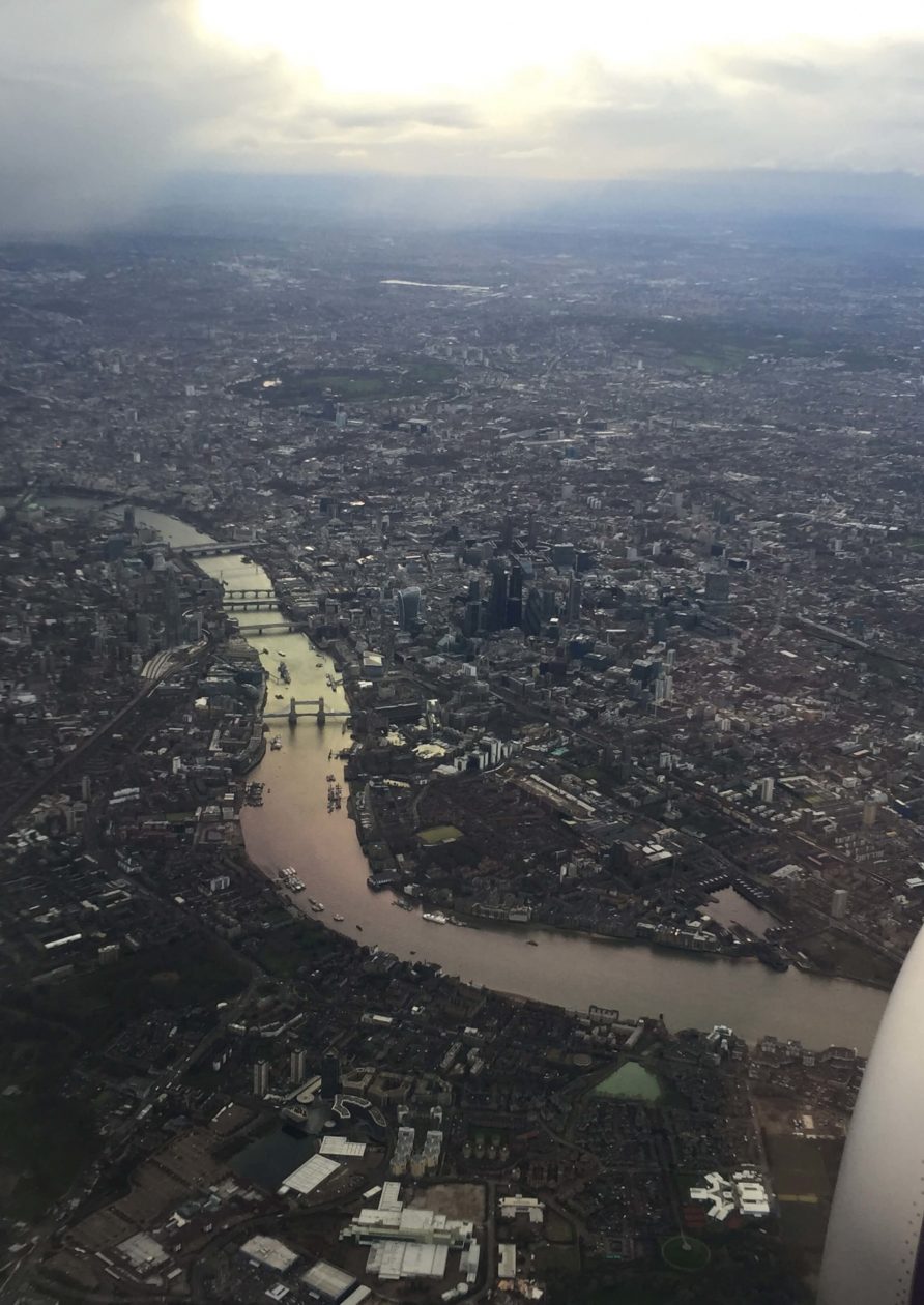 Flying over London